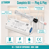Interrupteur à capteur IR pour éclairage LED d'armoire et de placard, 12/24V, 60/120W, 3 modes, gradation progressive, commande par geste de la main