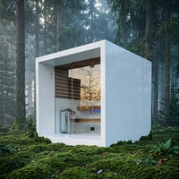 Cabine de sauna en bois massif pré-perforée avec panneau de commande électrique pour ordinateur et kit de poêle à sauna complet pour usage extérieur domestique