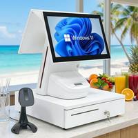 Système de point de vente (PDV) pour supermarché, terminal de PDV pour la vente au détail, terminal de PDV pour restaurant, bar, machine de caisse Windows Android, 15,6 pouces