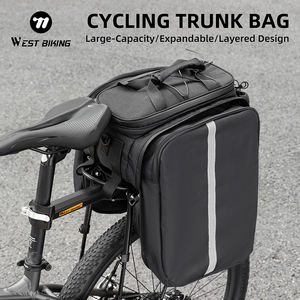 WEST BIKING Sac de vélo extensible de grande capacité Sac de coffre de vélo à coque <span class=keywords><strong>rigide</strong></span> étanche avec bande réfléchissante avec <span class=keywords><strong>housse</strong></span> de pluie - Product Image 2
