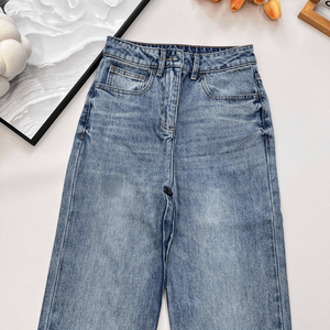 Women High Waist Straight Leg Jeans Classic Washed Denim Loose Fit Casual Daily Streetwear <b>Pants</b> - Product Image 3