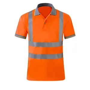 Camisetas de segurança para homens e mulheres, camisetas de nível profissional de alta visibilidade, camisetas reflexivas de manga curta respirável com bolso