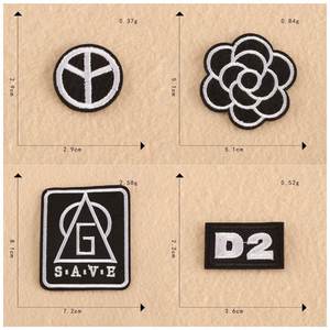 Simple Style Embroidery White Black Letter Patch for Clothing - Product Image 5