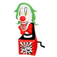 Boîte de clown gonflable d'Halloween de 5 pieds avec lumières LED décor de cour extérieure de saut animé