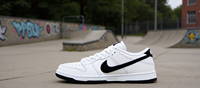 Chaussures de skate unisexes Dunk Low Pro SB blanches et noires en cuir véritable, lacets, respirantes, semelle intermédiaire en EVA, semelle extérieure en caoutchouc, toutes saisons