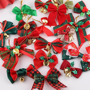 Christmas Satin Ribbon <b>Bows</b> With Jingle Bells Diy Jewelry Accessories For Holiday Decorations And Crafts - Product Image 1