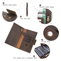 Personnalisé Vente en gros Portefeuille de passeport de voyage RFID en cuir véritable mince Portefeuille de passeport de voyage pour la famille Organisateur de cartes d'embarquement