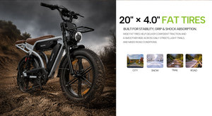 Vélo de montagne électrique VELOPRO M9 standard UE avec siège arrière et panier avant, vélo électrique tout-terrain pas cher pour adultes - Product Image 4