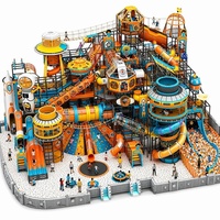 Structure de jeu souple multi-niveaux sur le thème de l'espace, équipement de terrain de jeu intérieur personnalisé de grande taille, certifié ASTM, pour usage commercial pour enfants