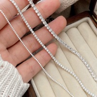 Bracelet tennis ajustable en argent sterling 925, bijou raffiné et tendance, serti d'un seul rang de zircons transparents et brillants