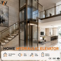 Ascenseur hydraulique pour maison, villa de luxe, fonctionnement silencieux, design de cabine haut de gamme, fabrication d'ascenseurs résidentiels sur mesure
