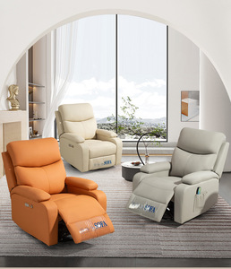 Sillón de Lujo para Sala de Estar, <span class=keywords><strong>Reclinable</strong></span> Manual, Sillón Individual de Cuero con Masaje, Sillón <span class=keywords><strong>Reclinable</strong></span> de una Plaza - Product Image 6