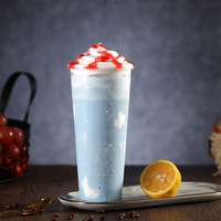Gobelet à jus de fruits avec couvercle et paille, gobelet pour boissons froides, gobelets en plastique pour café glacé