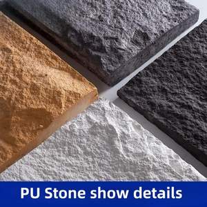 Piel de <span class=keywords><strong>piedra</strong></span> PU pared exterior duradera y <span class=keywords><strong>piedra</strong></span> de decoración interior <span class=keywords><strong>piedra</strong></span> de fondo de jardín ignífuga e impermeable - Product Image 3