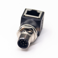 Câble adaptateur Ethernet M12 D-Code mâle vers RJ45 femelle 4 broches Cat5e Cat6 Cat7 Connecteur de liaison de données industrielle Profinet