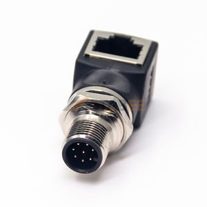 Hembra RJ45 a M12 4pin D Código Conectores macho Cat5e Cat6 Cat7 Cable Ethernet para Profinet - Product Image 2