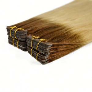 Extensiones de Cabello Ruso Remy con Cinta Adhesiva, Alta Calidad, 100% Cabello Humano, Grado 9A, Doble Trama, Sin Enredos/Sin Caída, Color Claro - Product Image 1