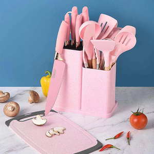 19 Pcs Kitchen Utensil Set <strong>Silicone</strong> Kitchenware Set Cuttings Board Storage With Wooden Handle Bucket Knife Kitchen <strong>Tool</strong> - Product Image 4