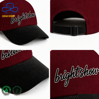 Fabrik mit Geringer Mindestbestellmenge Zweifarbige Modische Cord-Baseballkappen mit Individueller Stickerei im Vintage-Stil für Unisex Streetwear