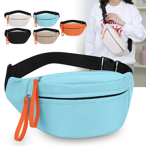Women's Sports Waist <b>Bag</b> Nylon Water Resistant Multi Compartment Crossbody Chest <b>Bag</b> Everyday Use - Product Image 3