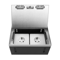 Boîtier de jonction encastré pour prise de sol ZDR200AB en acier inoxydable avec 86 prises électriques UK/EU/US/UN, RJ45, USB, remplaçable