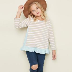 Children's <b>Personalised</b> Mixed Color Striped Long Sleeve T-Shirts Aliabba Stock Price - Product Image 1