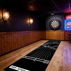 Printed Rectangle Dart Mat With Skull Pattern Non-Slip Rubber Backing For Indoor Use - Product Image 1