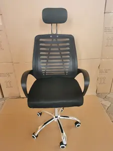 Chaise de bureau visiteur ergonomique moderne à dossier haut en tissu maillé, réglable en hauteur, fabriquée en Chine, à prix abordable - Product Image 2