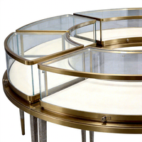 Vitrine de Luxe Combinée pour Bijoux, Comptoir en Verre Courbé, Mobilier Intérieur pour Magasin de Bijoux, Présentoir LED pour Centre Commercial