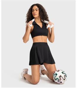 Set rok tenis wanita, rok tenis dan topdua potong, pakaian kebugaran Gym, rok tenis Golf, vendor rok 2024 - Product Image 5