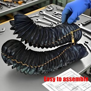 Yodel Envío Rápido Fuelle Protector de Polvo Redondo CNC para Cilindro Hidráulico Flexible y Barra de Cilindro de Torno - Product Image 3
