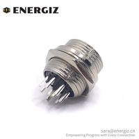 Conector de aviación de electrónica EnerGiz de alta calidad, enchufe de Cable hembra, receptáculo de montaje en Panel macho GX16, soldadura de 9 pines