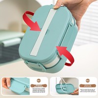 Cross-border bestseller JOOHUB BY636 Drie-laags effenkleurige lunchbox, magnetronbestendig, luchtdicht, lekvrij, geschikt voor kantoorpersoneel en studenten