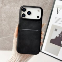 Étui de téléphone en cuir simple et élégant pour iPhone Pro Max, en PU, avec protection d'écran, emballage en sac OPP, version améliorée