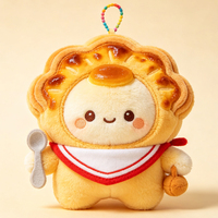 Porte-clés en peluche de la série Aliments Mignons : Pâtes, Frites, Pain, Poupée en peluche personnalisée, Pendentif de sac