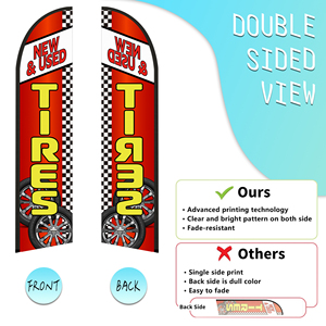 2.5*11.5 FT NEW USED TIRES High Quality Custom Feather <b>Flags</b> Beach <b>Flag</b> for Beach Party and Advertising Promotions - Product Image 2