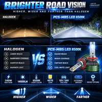 Kit de phares LED PCS-M85 14000LM 140W, 24 LED, puce Matrix 4070, double cuivre, H7 H11 9005 9006, IP68, homologué DOT E-mark, kit CANBUS