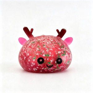 Jouet anti-stress en forme de cerf de Noël, transparent, avec paillettes, à presser, mignon, pour animaux de compagnie - Product Image 4