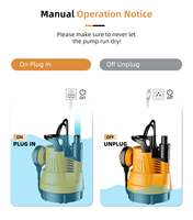 Pompe submersible en plastique portable de 400 W, petite, pour le drainage des piscines et des jardins