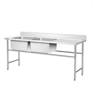 Drainboard malezya/restoran mutfak evyesi 304 çalışma masası fabrikası ile tek paslanmaz çelik lavabo