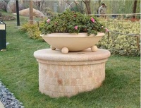 Pot de fleurs en GRC blanc européen de luxe pour jardin extérieur, jardinière sculptée ornée pour la décoration extérieure de la maison