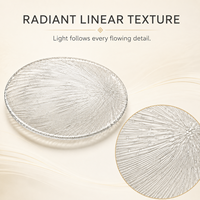 Assiette de service ronde texturée en verre tressé transparent de 22 cm, 27 cm, 33 cm pour desserts, idéale pour hôtels et restaurants (vente en gros)
