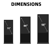 55 pouces intérieur LCD Digital Signage Android Système d'exploitation Télécommande gratuite Intérieur Wayfinding Kiosque