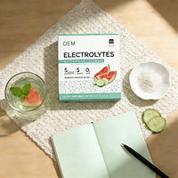 Complément alimentaire naturel en poudre d'électrolytes, saveur naturelle de pastèque et de concombre, magnésium, potassium, sel marin, 0 sucre