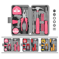 24pcs Boîte à outils portable multifonctionnelle Mini ensemble d'outils à main avec boîte de rangement pour la maison, le bricolage
