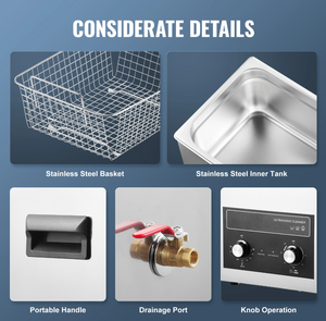 Machine de nettoyage à ultrasons numérique 6L nouveau réservoir de <span class=keywords><strong>bain</strong></span> électrique pour bijoux avec minuterie dégraissant pour le nettoyage des armes des industries agricoles - Product Image 3