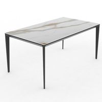 Mobilier robuste OEM ODM bureau à manger industriel en alliage d'aluminium pieds de table en métal verre marbre pour table