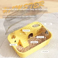 Maison pour hamster Extra large Villa de luxe Cage pour hamster dorée en plastique Fournitures pour animaux de compagnie de petite taille Écologique Salon rond
