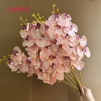 Fleur artificielle Phalaenopsis imprimée en 3D de qualité supérieure DC146, couleur pêche clair, fausse orchidée pour bouquet de mariage, décoration de vase à domicile, vente en gros