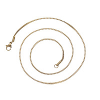 Usine vente chaude PVD 18K or argent métal couleur placage Hip Hop 1.5mm largeur 304 acier inoxydable boîte chaîne collier